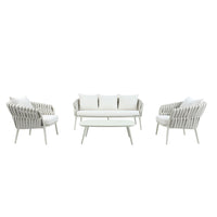 Backyard Lifestyles - Ensemble de patio conversation 4 pièces Nautique - Naturel-Ensemble de 4 pièces inclus : 1 table à café, 2 chaises, 1 canapé 3 places.