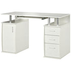 HOMCOM - Bureau d'ordinateur avec plateau clavier et tiroirs de rangement - 47,2 po L x 21,7 po l x 29,5 po H - blanc-Espace de bureau ample pour l’écriture, le travail sur ordinateur et d’autres activités de bureau à domicile 