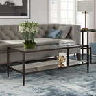 Hudson&Canal - Table basse rectangulaire Hera 45" de largeur avec étagère miroir - Bronze noirci-Caractéristiques assemblage facile