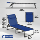 Outsunny - Chaise longue pliante d’extérieur pour camping - randonnée - bleu marine-Le trou découpé avec précision sur l'ensemble de salle à manger extérieur convient à un parasol en été