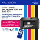 Brother - MFC-J1410DW Imprimante tout-en-un à jet d’encre couleur sans fil Work Smart avec écran couleur de 2,7 po et impression recto verso automatique-Accès aux applis en nuage sur l’écran couleur de 2,7 po