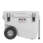 RovR - RollR 60 pintes Glacière rigide à roulettes avec poignée de remorquage - Poudre-Les pneus gonflables tout-terrain RollR 9'' glissent sans effort sur le sable, la terre et l’herbe durs