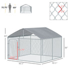 PawHut - Chenil pour chien extérieur 7,5 pi L x 7,5 pi l x 5,7 pi H avec toit et housse imperméable résistante aux UV-Le toit en auvent offre une protection contre la pluie et le soleil 