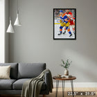 Connor McDavid 20x29 sur toile Oilers 2023 Heritage Classic-V - Toile encadree - 22" x 31"-Prêt à accrocher - livré entièrement assemblé