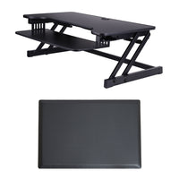 Rocelco – Poste de travail de luxe assis/debout, hauteur réglable, DADR+MAFM avec tapis anti-fatigue moyen, noir-Le poste DADR de Rocelco repose sur votre bureau actuel. Il offre une surface de travail de 37,4 po x 20,5 po réglable en hauteur qui peut accueillir 2 ou 3 moniteurs. Les vérins pneumatiques peuvent supporter un poids de jusqu'à 50 lb.