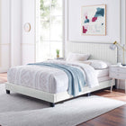 Modway - Celine Chenal Touffé Performance Velvet Lit King, Blanc-Assemblée requise