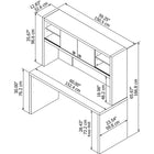 Bush Business Furniture - Bureau crédence avec huche 60 po Echo, blanc pur (ECH030PW)-Le fini blanc pur et la quincaillerie argent satinée offrent un charme contemporain
