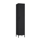 Manhattan Comfort - Armoire de rangement individuelle moderne Naomi 15 po avec casier - Noir-Conçu avec de l’acier de haute qualité pour garantir une utilisation durable