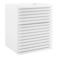 Modway - Render Fixation murale de 18" Armoire de toilette de salle de bain (lavabo non inclus) - Blanc-Vanité moderne du milieu du siècle