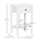 HOMCOM - Table d’appoint - blanc - lot de 2-Espace supérieur spacieux et étagère inférieure ouverte pour des décorations ou d’autres objets 