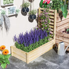 Outsunny - jardinière surélevée avec treillis - naturel-Finition de peinture protectrice pour une durabilité extérieure

