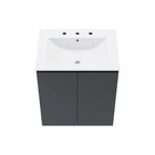 Modway - Bryn Support mural de 24" Vanette de salle de bain - Gris blanc-Portes à fermeture douce