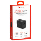 Helix - Chargeur mural 20 W USB-A et USB-C, Noir-Ports USB-C et USB-A