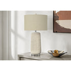 Monarch Specialties - Luminaire - 31 po H Lampe De Table - Crème Céramique - Abat-Jour Beige - Contemporain-Un interrupteur rotatif pratique à trois voies prend en charge une seule ampoule jusqu'à 100w/120v (non incluse), ce qui vous permet d'ajuster facilement le niveau d'éclairage pour illuminer une pièce
