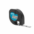 DYMO - Ruban d'étiquettes LetraTag, 12 mm (1/2 po), noir sur argent métallique-Résistant, nettoyable et à l'épreuve des intempéries