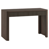 Hudson&Canal - Bureau rectangulaire cannelé Palmera - 47,5 po l - Chêne brun-Deux tiroirs s'ouvrant séparément, avec des poignées sur le dessus pour faciliter l'utilisation