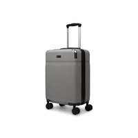 Bugatti - Valise de cabine à coque rigide 21.50po de la collection Monaco - Grey-Fabriqué en ABS/PC léger et résistant avec une insertion en cuir synthétique