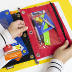 BAZIC Products - Pochette à crayons à 3 anneaux avec fenêtre transparente - Assortiment - Paquet de 12-Rangement simple : excellent cadeau pour les jeunes enfants pour organiser. Gardez tout dans leur propre sac pour qu'ils ne manquent de rien. Chaque enfant peut recevoir une pochette pour maintenir sa santé et son hygiène sans partage