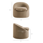 Modway - Sadie Slipcover Mélange de lin Chaise d’accent ronde - Amande-Tissu en mélange de lin