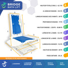 Mobile Patient Lift - Effortless Bathing - Siège élévateur de bain Bridge à batterie - hauteur max. 20 po-Léger et portable à seulement 25 lb pour un transport et un repositionnement faciles