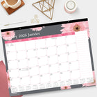 Blueline - 2026 Calendrier sous-main mensuel Ruban Rose - 22 po x 17 po - Marguerite Rose - Bilingue-Support de carton renforcé et coins clair renforcés