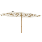 Outsunny - Parasol double de jardin avec protection UV 30+ - 179,1 po l x 104,3 po P - beige-La toile UV30+ de ce double parapluie bloque 95 % des rayons UV nocifs