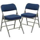 Chaise pliante HERCULES à triple entretoise et double charnière en métal et tissu marine-300 lb Capacité de poids