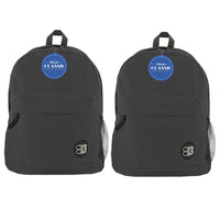 BAZIC Products - Sac à dos classique 17 po noir, paquet de 2-Un grand compartiment principal et un petit compartiment avant avec fermeture à glissière