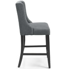 Modway - Baronet Tissu rembourré Tabouret de comptoir - Gris - Ensemble de 2-Soutien de ressort sinueux
