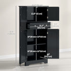 HOMCOM - Armoire de cuisine 50,5 po avec portes et étagère réglable - noir-Conception anti-basculement pour une sécurité accrue 