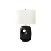 Monarch Specialties - Luminaire - 26 po H Lampe De Table - Céramique Noire - Abat-Jour Ivoire / Crème - Contemporain - Moderne-Lampe de table contemporaine de 26 pouces de haut, dotée d'une élégante base en céramique noir et d'un design découpé, alliant parfaitement l'esthétique moderne à la fonctionnalité pour illuminer tout salon, bureau ou chambre à coucher