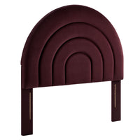 Modway - Solana Arqué Performance Velvet Tête de lit jumelée, Mûrier-Sellerie en velours Performance résistante aux taches