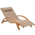 Outsunny - Chaise longue d’extérieur - bain de soleil de jardin avec appui-tête - kaki-Le cadre en pin résistant aux intempéries offre un soutien solide et fiable