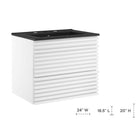 Modway - Render Support mural de 24" Vanette de salle de bain - Blanc Noir-Conception murale