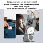 MyBat - Chargeur sans fil magnétique DockIt 360° + Support bague - Blanc-Entrée : DC 5 V / 2 A, 9 V / 2.22 A, 12 V / 1.67 A (via Quick Charge ou Power Delivery). Sortie : 5 W / 7.5 W / 10 W / 15 W. Fréquence : 110-205 kHz