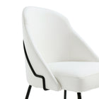 Manhattan Comfort - Lot de 4 chaises de salle à manger modernes Gracie 61,5 cm, revêtement similicuir blanc et noir-Mousse haute densité pour le confort et la durabilité