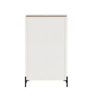 Manhattan Comfort - Ensemble de 2 meubles modernes Abbey : armoire d’appoint et bibliothèque - érable et blanc cassé-15,7 po L x 31,5 po l x 52,8 po H