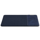 General Supply Goods + Co - Chargeur sans fil 10 W - tapis de souris enroulable - Bleu-Cuir végétalien lisse