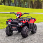 Aosom - VTT enfant 12 V à batterie avec musique, lumières LED et pneus à crampons - Rouge-Roues texturées pour une meilleure traction 