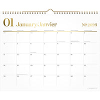 Cambridge - Calendrier mural mensuel WorkStyle 2026 - 11 7/8 po H x 14 7/8 po l - bilingue-Format des pages : 11 7/8 po H x 14 7/8 po l