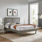 Modway - Marlee Bois Plate-lit complet avec cadre angulaire, Gris-Assemblée requise