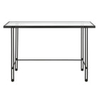 Hudson&Canal - Bureau Inez 48" - Bronze noirci-Dispose d'un plateau en verre trempé