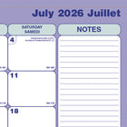 Blueline - Sous-Main Scolaire Mensuel 13 Mois  De Juillet À Juillet – 17-3/4 po L x 10 7/8 po l - Bilingue-Calendrier de référence sur 14 mois, notes, semaines numérotées, dates juliennes, jours fériés et phases lunaires