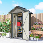 Outsunny - Abri de jardin extérieur 4 pi x 4 pi, avec porte verrouillable, gris clair-Conception ventilée garde l'intérieur frais et réduit l'humidité 
