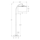 Monarch Specialties - Luminaire - 65 po H Lampadaire - Métal Noir - Abat-Jour Ivoire / Crème - Contemporain-L'élégant bras arqué et l'abat-jour en tissu contribuent à diffuser la lumière et à créer une pièce chaleureuse avec style