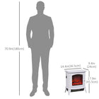 HOMCOM - Foyer électrique 750/1500 W, blanc-Cordon d'alimentation de 4,9 pieds (1,5 m) avec une prise, dispositif de coupure automatique pour la protection contre la surchauffe  
