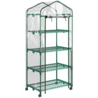 Outsunny - serre portable 27 po L x 20 po l x 65 po H avec étagères à 4 niveaux et roulettes, transparent-Tubes en acier de haute qualité et grille en plastique robuste pour une construction solide et fiable

