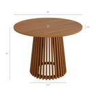 Modway - Lane Rond de 39 pouces Terrasse extérieure Bois de teck Table à manger - Naturel-Table ronde à lattes de 39 pouces