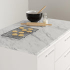 South Shore - Myro - Îlot de cuisine avec porte et tiroirs - Faux Marbre blanc et Blanc-Fabriqué au: Canada