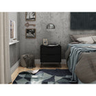 Manhattan Comfort - Table de nuit Rockefeller 20,08" style mi-siècle moderne à 2 tiroirs - Noir-Choisissez le design de votre poignée lorsque le produit est chez vous Option pour une poignée découpée ou un look affleurant